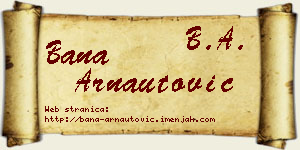 Bana Arnautović vizit kartica